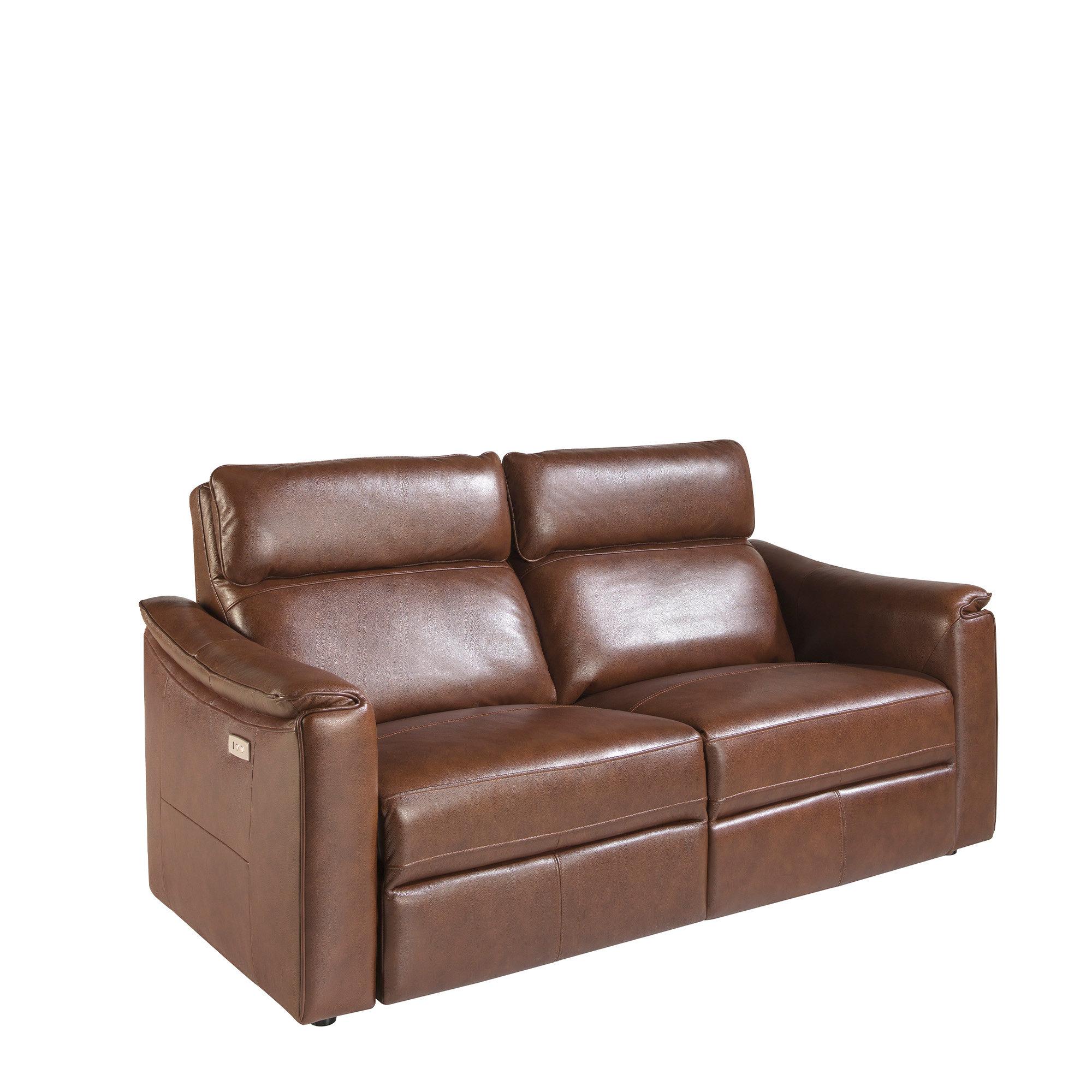 3 seater sofa in brown leather with relax